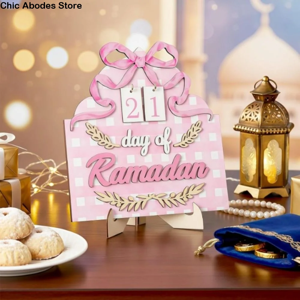 

Wooden Ramadan Countdown Calendar Handmade Festival Ramadan Advent Calendar Funny Decorative Islamic Muslim Decor