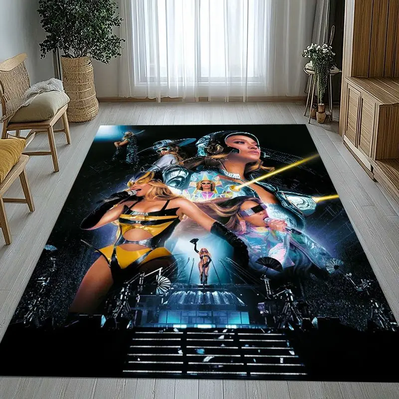 Fashion Beyonce Singer Living Room Non-Slip Area Rug Soft Carpet for Bedroom  Playroom Sofa,Home Decor Doormat Gift