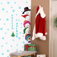 Colorful Snowman Wall Stickers For Kids Baby Room Bedroom Nursery Decoration Wall Decal Removable PVC Snowflakes Home Decals