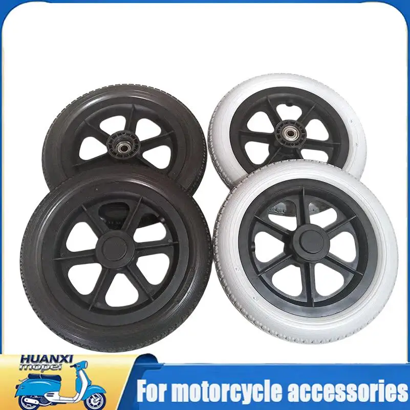 2pcs 12 Inch PU Wheel Professional Wheelchair Rear Caster Replacement Part Tool 12 1/2x2 1/4 Solid Non Pneumatic Tire Wheel Super Motos Wheels 12 14