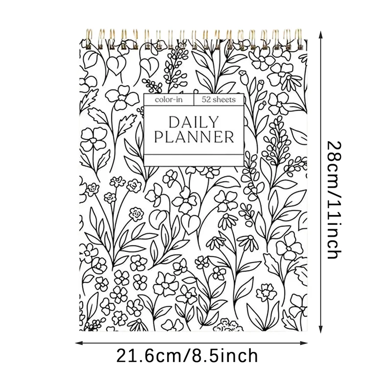 دفتر ملاحظات حلزوني ملون ومخطط يومي مع قلم تحديد 15 لونًا لخطة مكتب الفصول الدراسية وقائمة مرجعية لجدول العمل