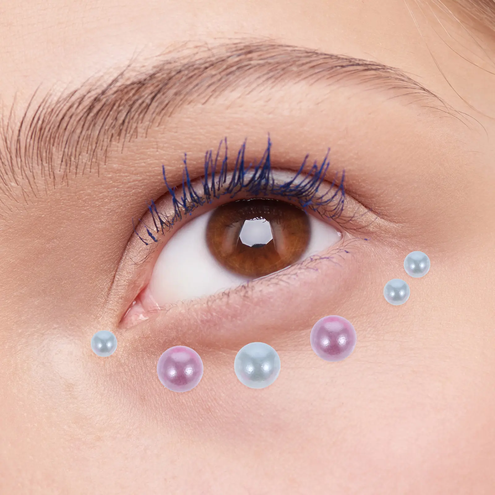 

10 Sheets Self-Adhesive Pearl Stickers Flat Back DIY Face Body Nail Art Festival Party Cosplay Halloween Makeup Decorative