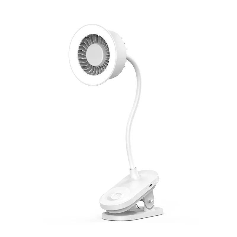 

Creative wall-mounted clip fan desk lamp, two-in-one high-speed turbo fan lamp charging gift