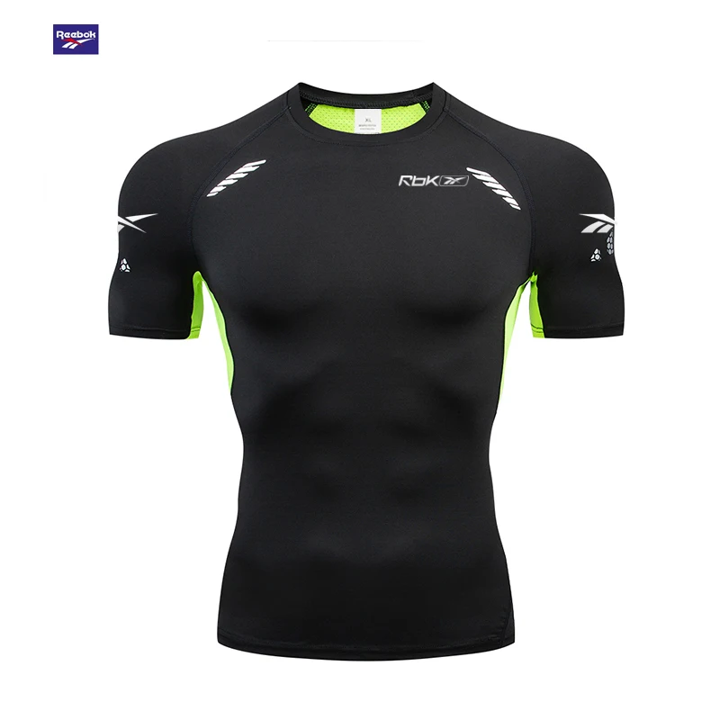 Reebok Men's T-shirt - Compression Top - Boxing Jacket - Men's Short-Sleeved Sports Shirt - Fitness Training - Excellent Breatha
