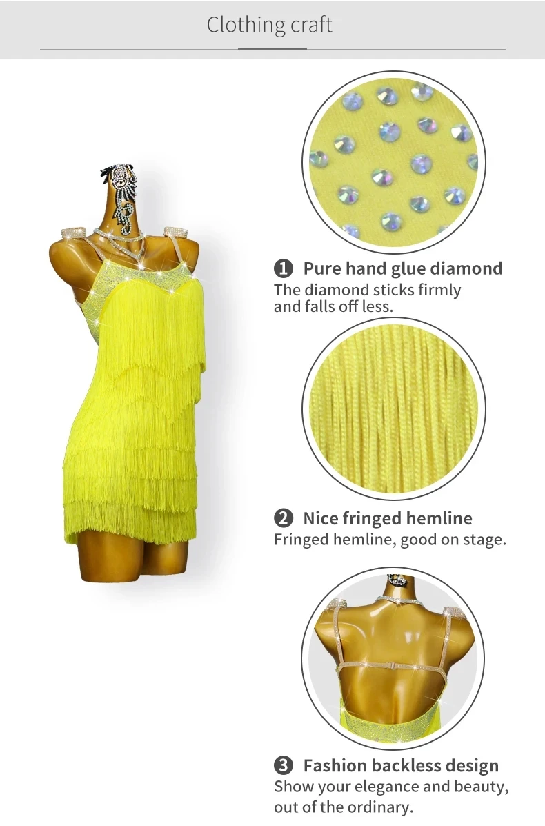 2026 Neues Latein-Tanzkleid für Mädchen, Damen-Tanzkostüm, Samba-Kostüm, formeller Ballroom-Rock für Erwachsene, Tanzkleidung, Bühnen- und Abschlussball-Kurzkleid – Detail 6