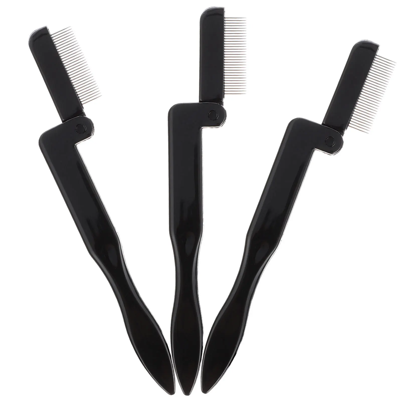 3Pcs Eyebrow Comb Foldable Eyelash Brush Comfortable Grip for Eyelash Extensions Mascara Makeup Tool Eyebrow Comb
