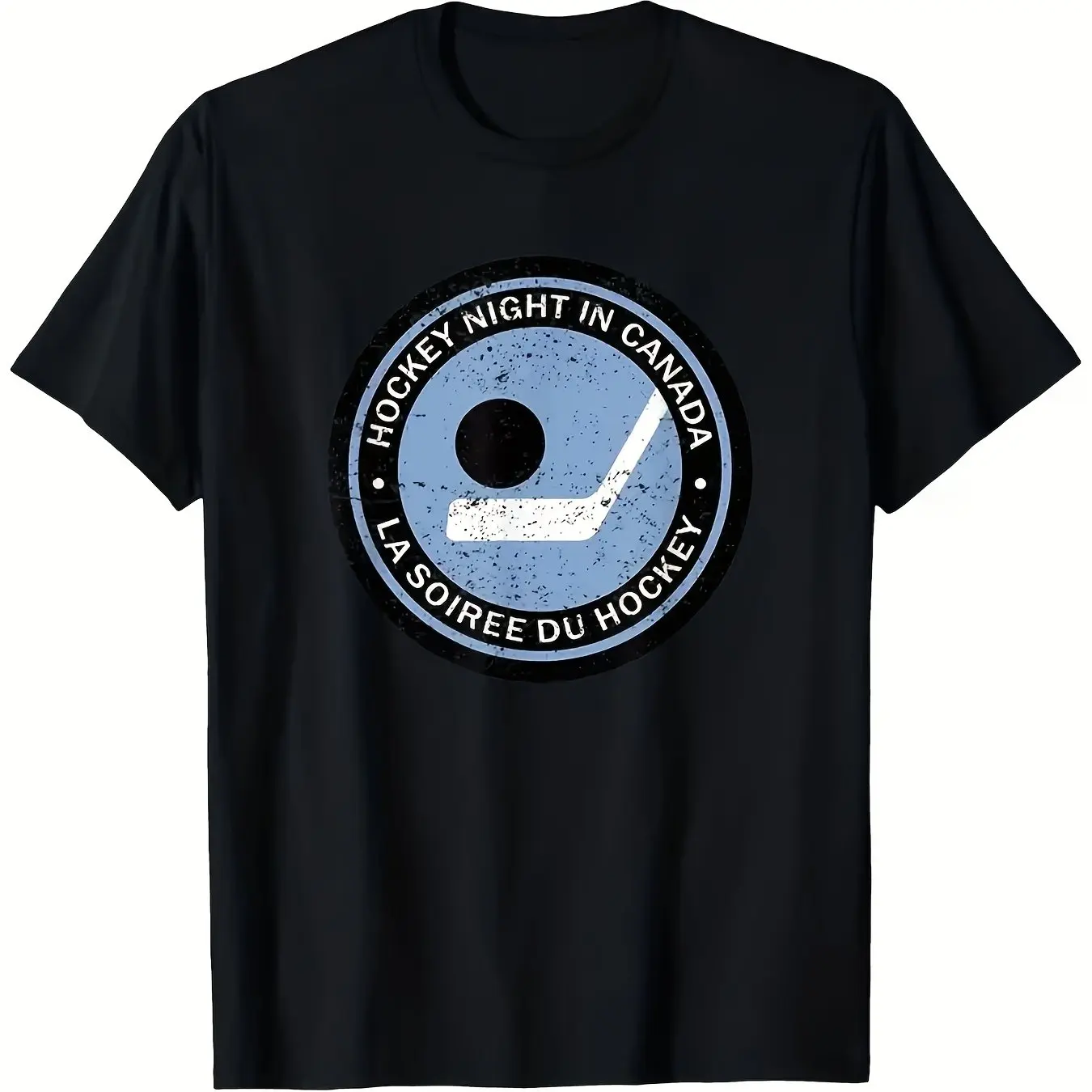 

Канада Ретро Хоккейная Ночная Графическая Футболка для Мужчин Женщин Винтаж Хоккейный Гравець Дизайн Черная Футболка Унисекс с Круглым Вырезом