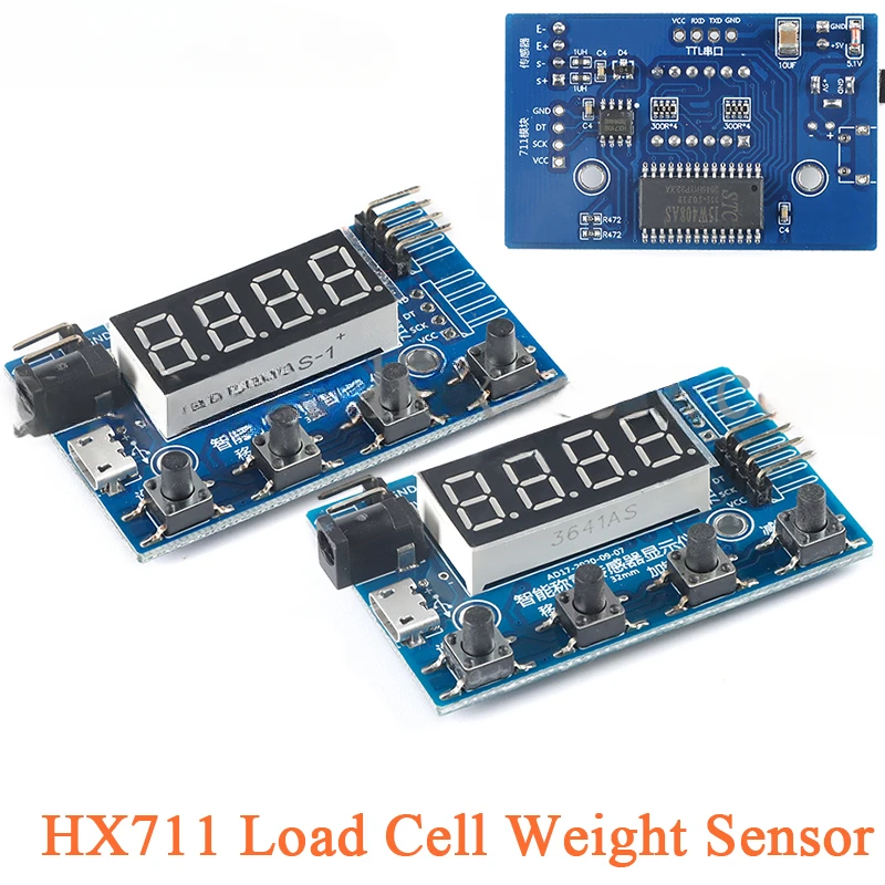 HX711 Load Cell AD Intelligent Weight Pressure Sensor Module with Display 24-bit Weighing Instrument Electronic Scale PCB