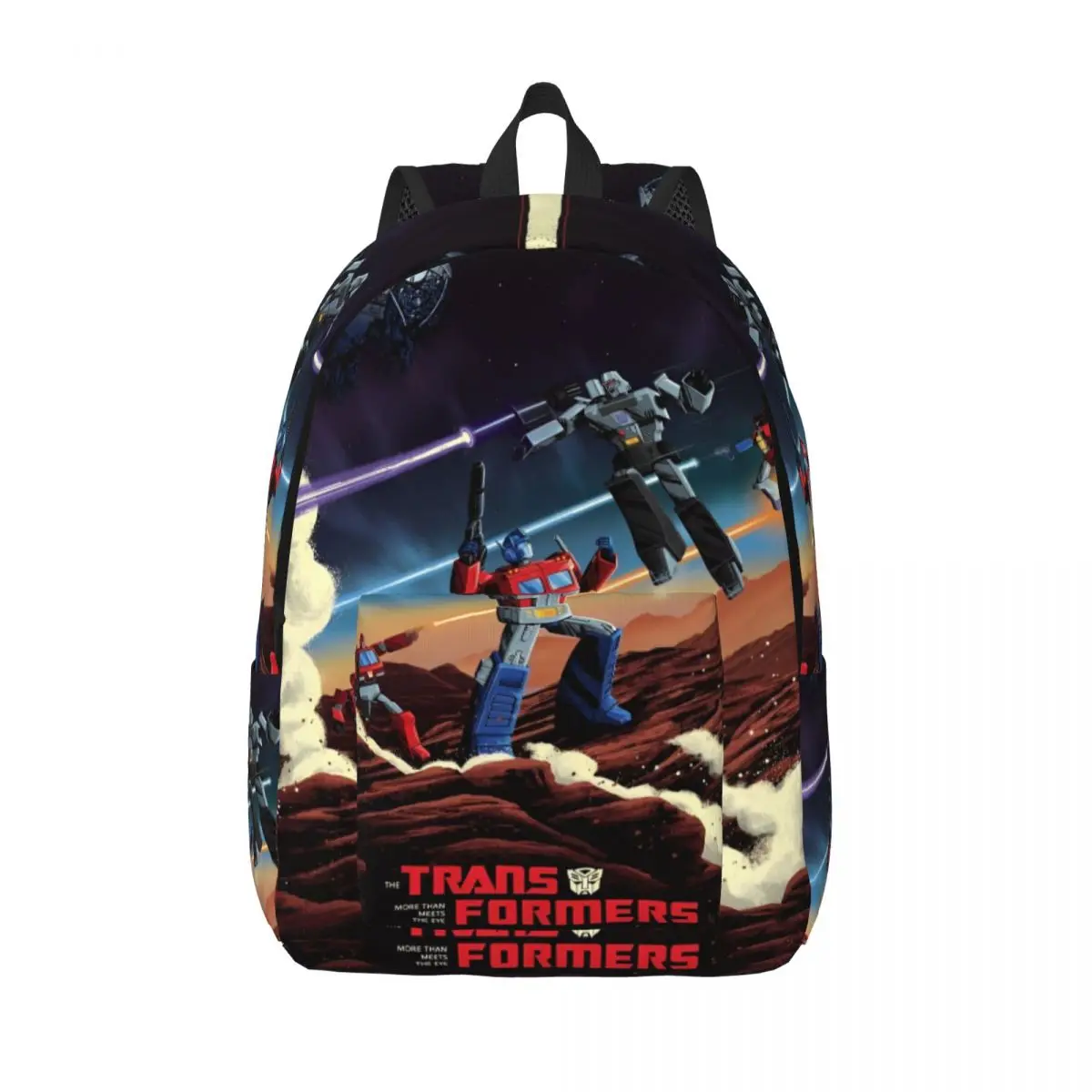 Cartoon Transformers Autobots Zaino Uomo Donna High School Zaino da lavoro Robot Car Anime Movie College Borsa a tracolla con tasca