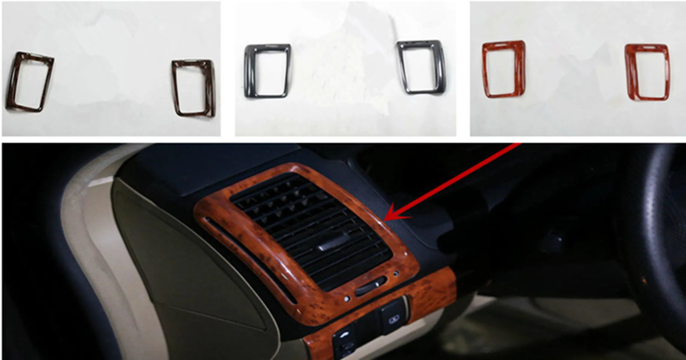 1lot ABS carbon fiber grain or wooden grain front both sides air conditioning outlet cover  for 2003-2007 HONDA Accord 7 MK7