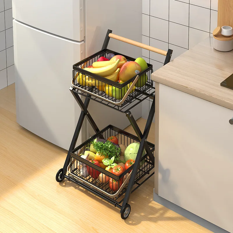 Steel Trolley With Adjustable Commodity Shelf Multifunctional Kitchen Tool Makeup  Movable Bookshelf