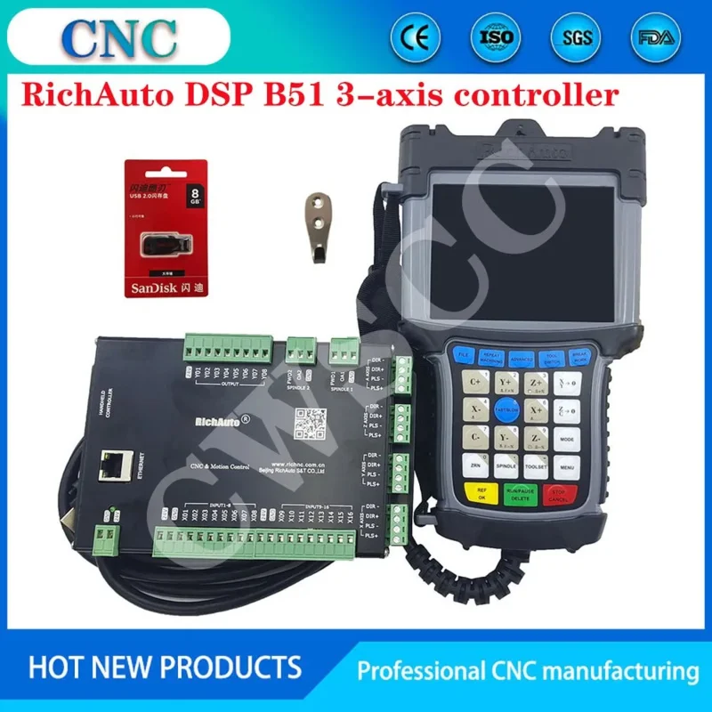 Offline 34-Axis CNC RichAuto DSP B51 B55 B57 B58 B517 B581 Handheld Motion Control System Engraving Machine Controller