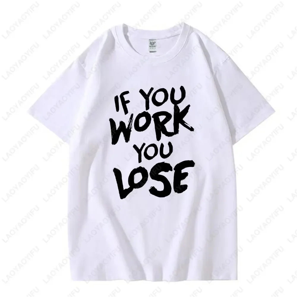 

IF You Work You Lose Anzu Futaba Забавные футболки с рисунком Женские и мужские футболки Летняя одежда Y2k Футболка с короткими рукавами Хлопковая футболка
