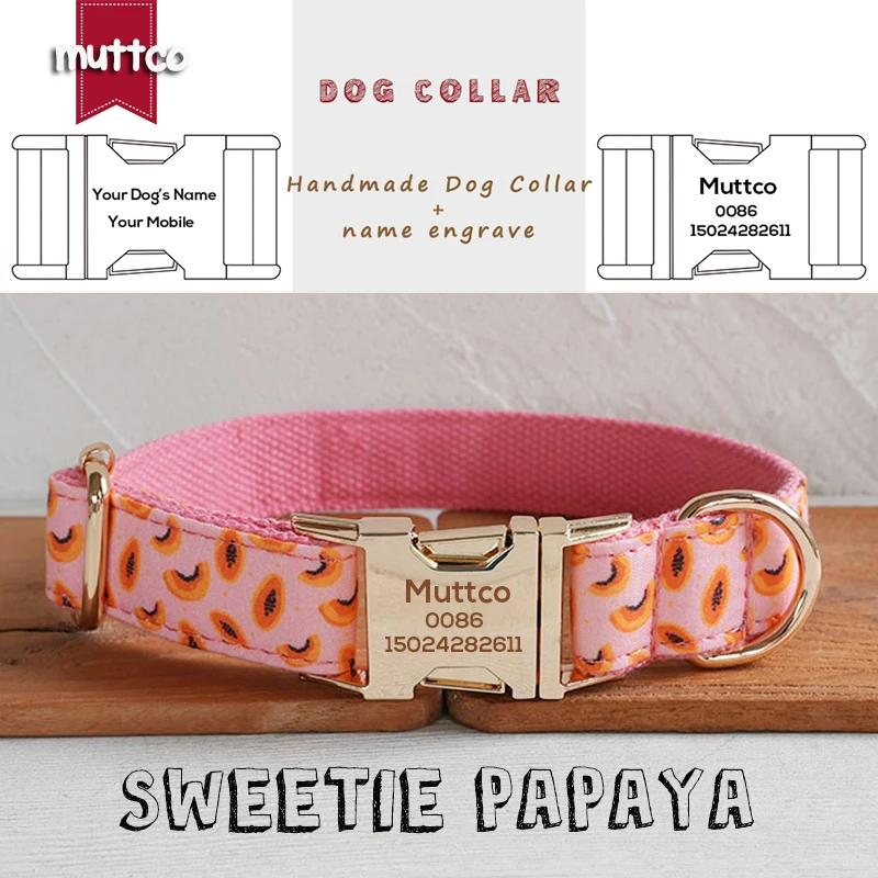 MUTTCO pink base with an orange papaya slice pattern printed SWEETIE PAPAYA creates a cute and lively feeling 5 sizes UDC183