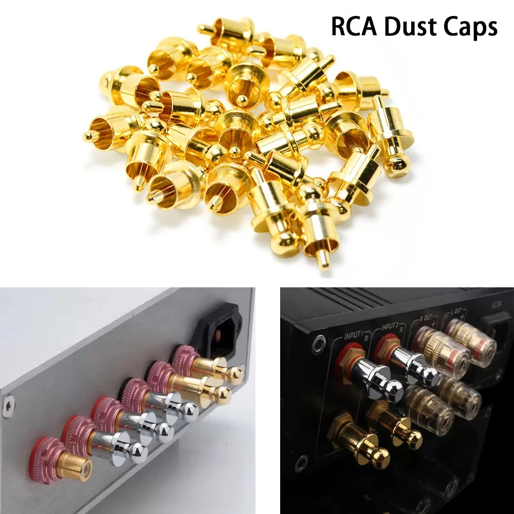RCA Dust Caps RCA Male Plug Protector Anti-Interference Dust Cover For HiFi Audio Amplifier Speaker Subwoofer DAC Equipment