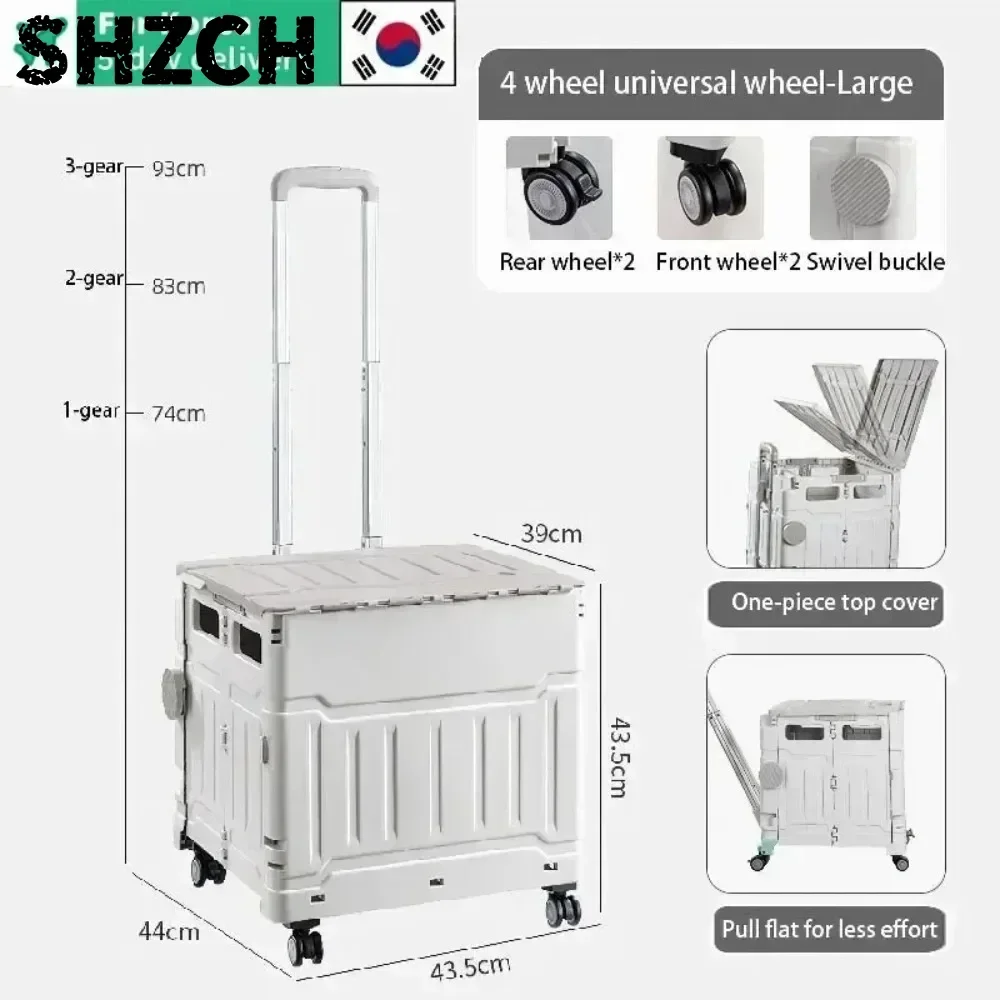 Outdoor Folding Hand Pushed Camping Cart, Vegetable Basket Cart, Pull Back Shopping， Wagon ， Wagon Cart ， Folding Cart