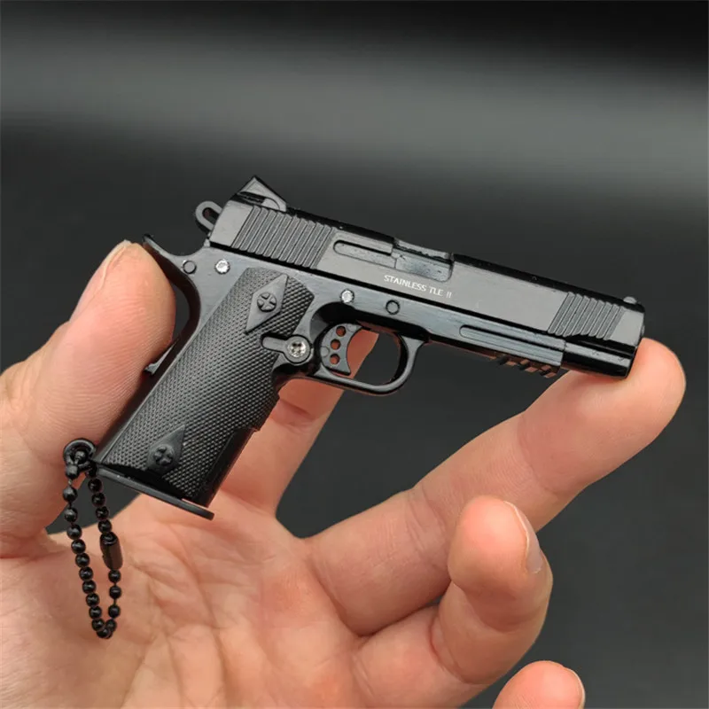 1:3 Alta Qualidade KIMBER 1911 Metal Modelo Gun Chaveiro Toy Gun Miniatura Liga Pistola Coleção Brinquedo Presente pingente