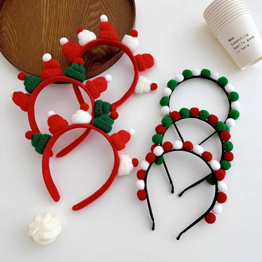 Diadema navideña para lavado de cara, accesorios para el cabello con astas, diadema de felpa de otoño/invierno, bonito muñeco de nieve de alce, diadema de Año Nuevo