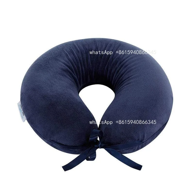 Natural Latex U-Shaped Pillow Portable Travel Neck Pillow Cervical Support Cushion for Airplane Office Nap