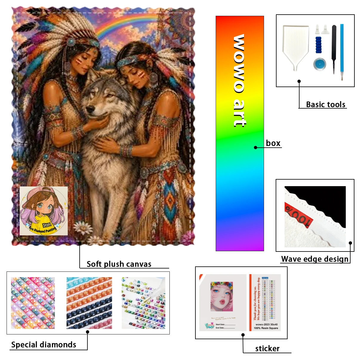 【eva-diamond-art】dos-chicas-abrazando-a-un-lobo-120-colores-resin-fd-ab-yg-diamond-stamping-kit-perfect-masterpiece-worth-buyi