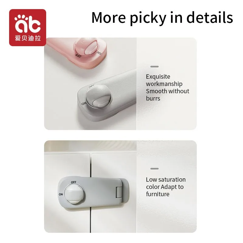 AIBEDILA Cabinet Door Latch Child Safety Lock Folio Lock Baby Safety Refrigerator Lock With Keys Infant Security Cabinet Locks