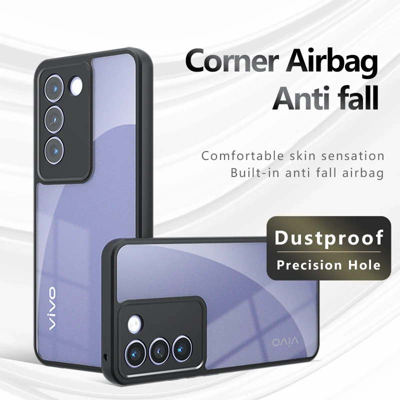 

Чехол для VIVO V30 Lite TPU Frosting Hard PC минималистичный Противоскользящий отпечаток пальца предотвращает падение Y100 5G Y200E v29E X100Pro