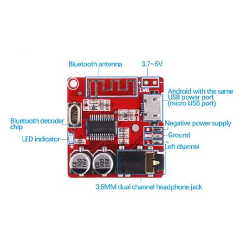 XY-BT-MINI MP3 BT Decoder Board Lossless Car Speaker Audio Amplifier Modified 4.1 5.0 Circuit Stereo Receiver Module