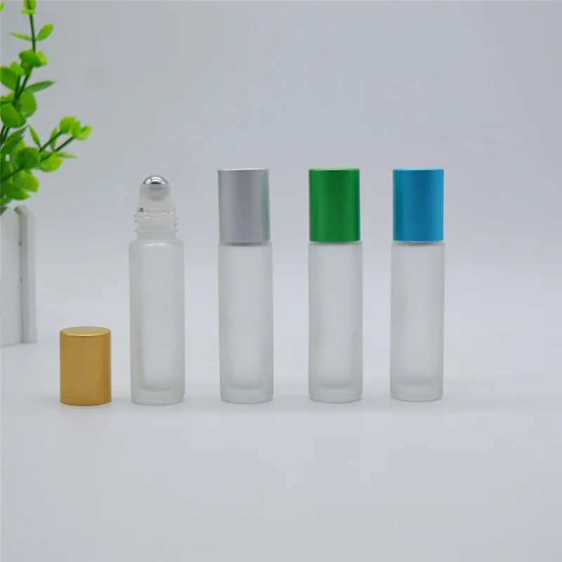 

Wholesale 10ml Roll On Bottle Frosted Glass Perfume Bottle Deodorant Refillable Empty Roller Essential Oils Vials