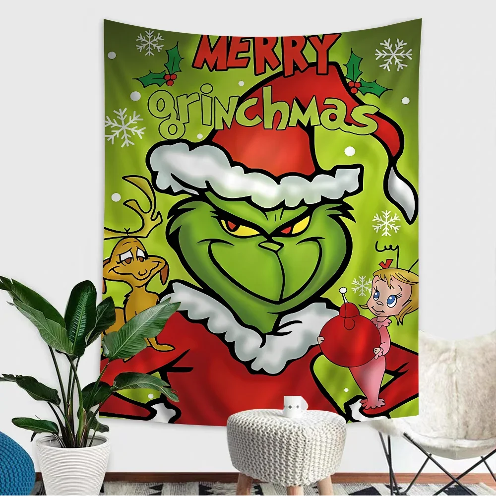 Film The G-Grinch C-Christmas Hanging Bohemian Tapestry Bohemian Wall Tapestries Mandala Kawaii Room Decor