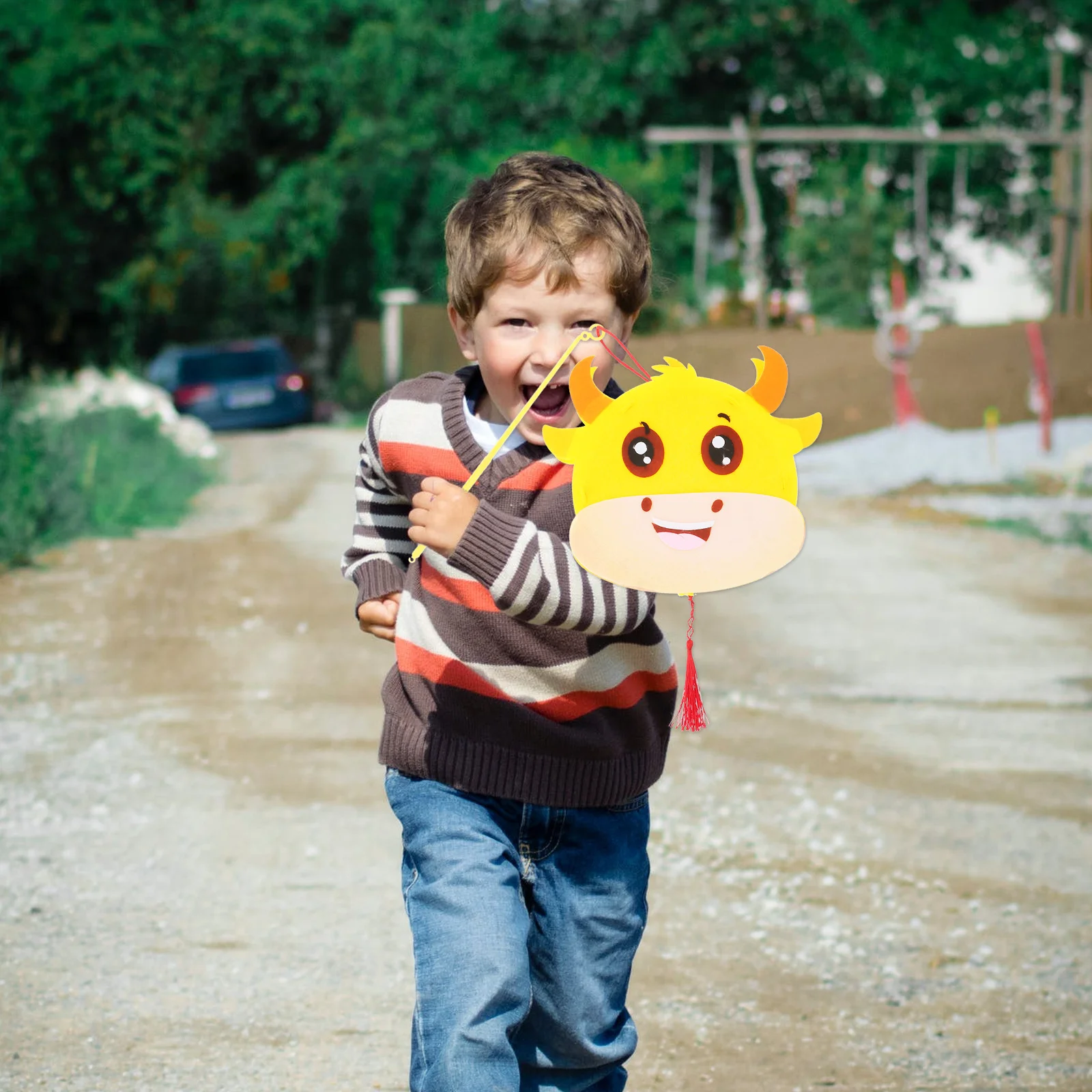 Cartoon DIY Handgemaakte Chinese Dierenriem Koe Lantaarn Materiaal Pakket Kinderlantaarns Educatieve Ambachtelijke Decoratie Kleuterschoolfeest