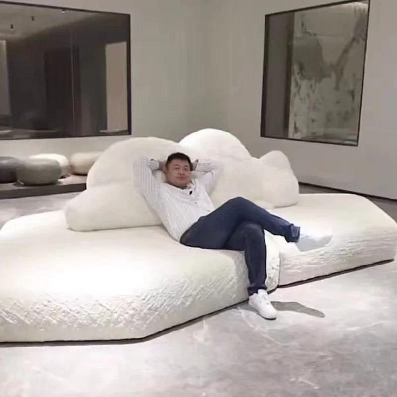 Italian simplicity, special-shaped fabric sofa, big white bear lazy sofa