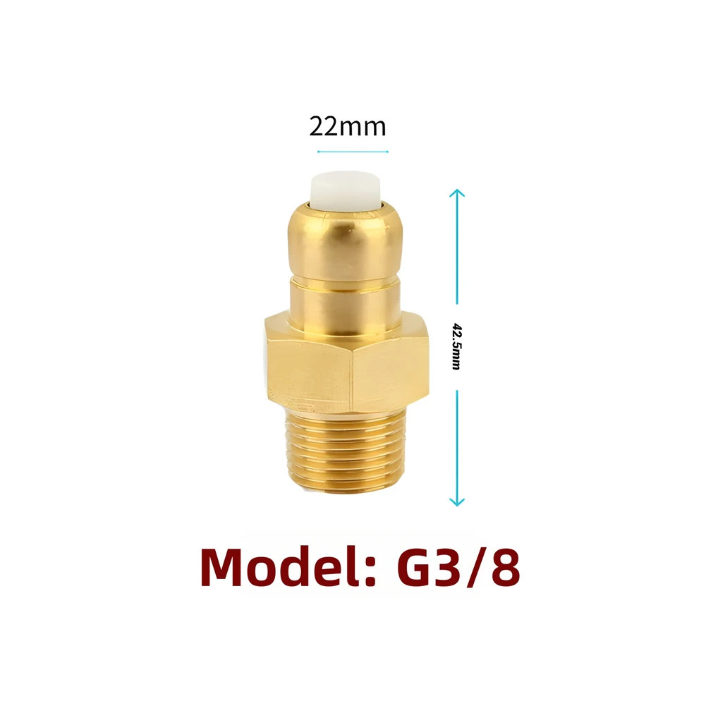 Brass Thermal Relief Valve 2 Pack for Car Wash Pressure Pumps Automatic 63C Heat Release 1/4 and 3/8 NPT Thread Sizes