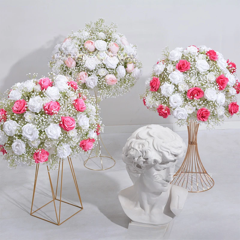 

Диаметр 40-80 см, новое искусственное звездное небо, розовый шар, украшение свадебного стола, предложение, украшение для дня рождения, искусственные цветы