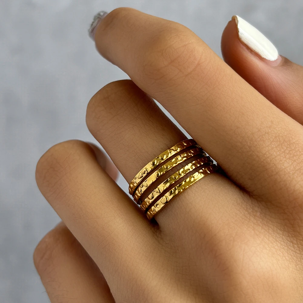 Stainless Steel Rings Europe and the United States Popular Polyline Open Ring Adjustable Design Ring For Women Jewelry Banquet