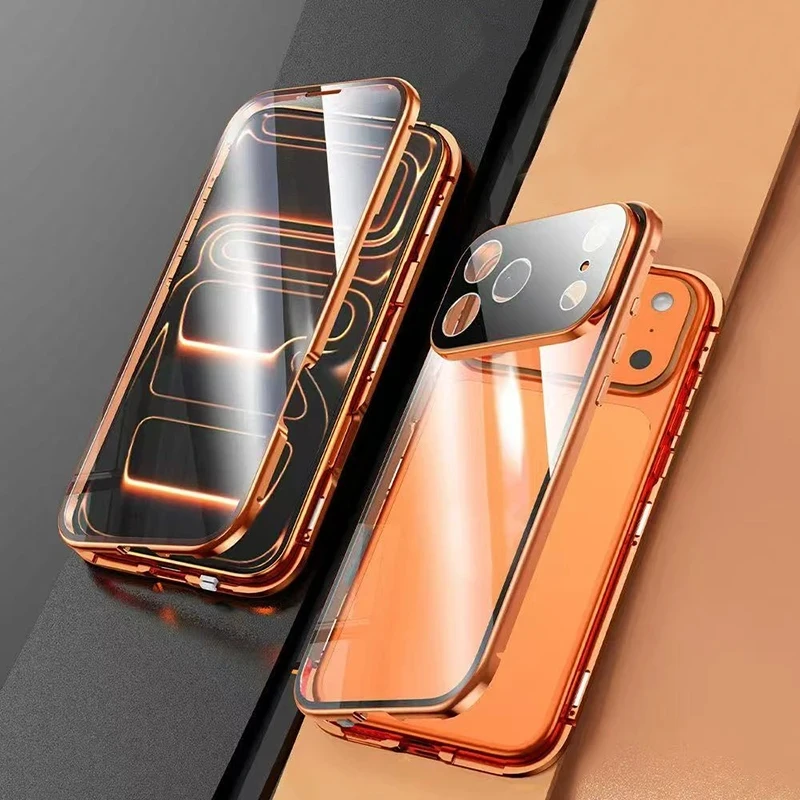 Metal Magnetic Case For iPhone 17 Pro 16 15 14 13 Mini 12 11