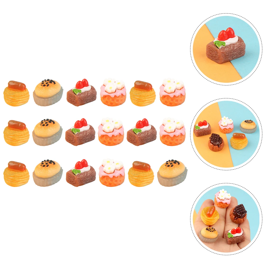 

18 Pcs Dessert Simulated Fruit Food Play Tiny Cake Model Fake Desserts Miniature Pretend