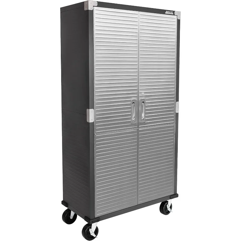 

UltraHD Solid Steel Rolling Lockable Metal Storage Cabinet Locker Organizer w/Adjustable Shelves