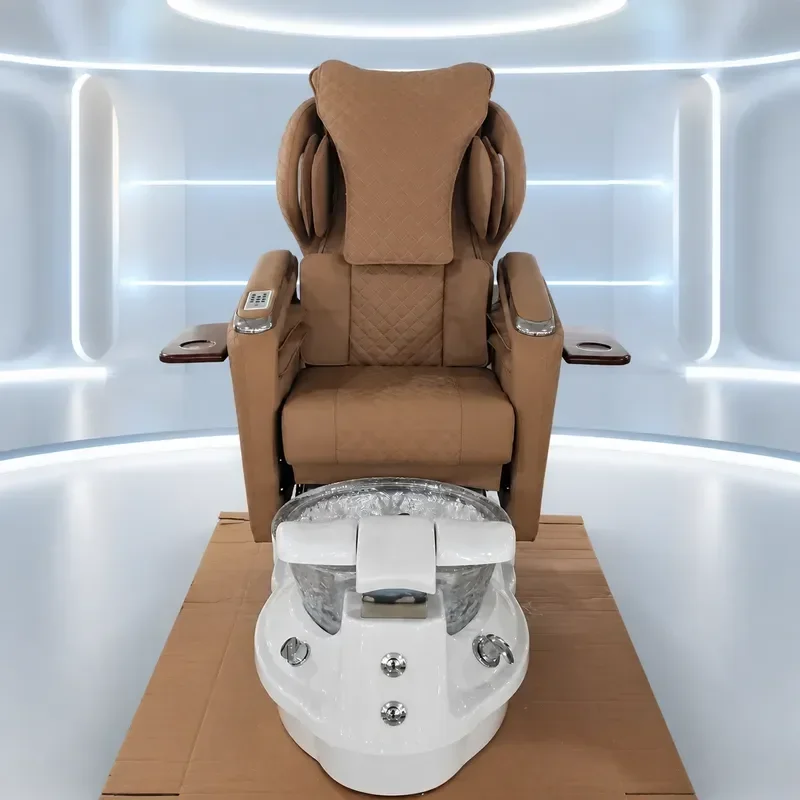 Pedicure Chair with Foot Bath Spa Electric Foot Massage Therapy Nail Art Sofa