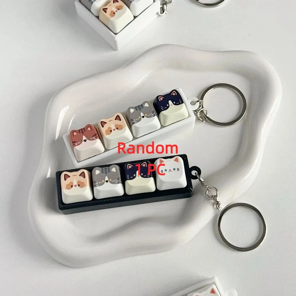 2/3/4/6/9 Keys Anti-stress Pendant Keyboard Keycap Stress Relief Clicker Pass The Time Finger Button Calming Keychain Keys