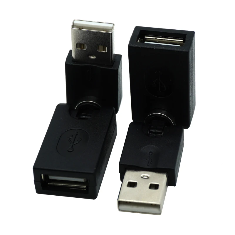 การหมุนฟรี360องศา USB ชาย USB อะแดปเตอร์ USB ชายหญิงโรตารี่ดัดอินเทอร์เฟซชายหญิง