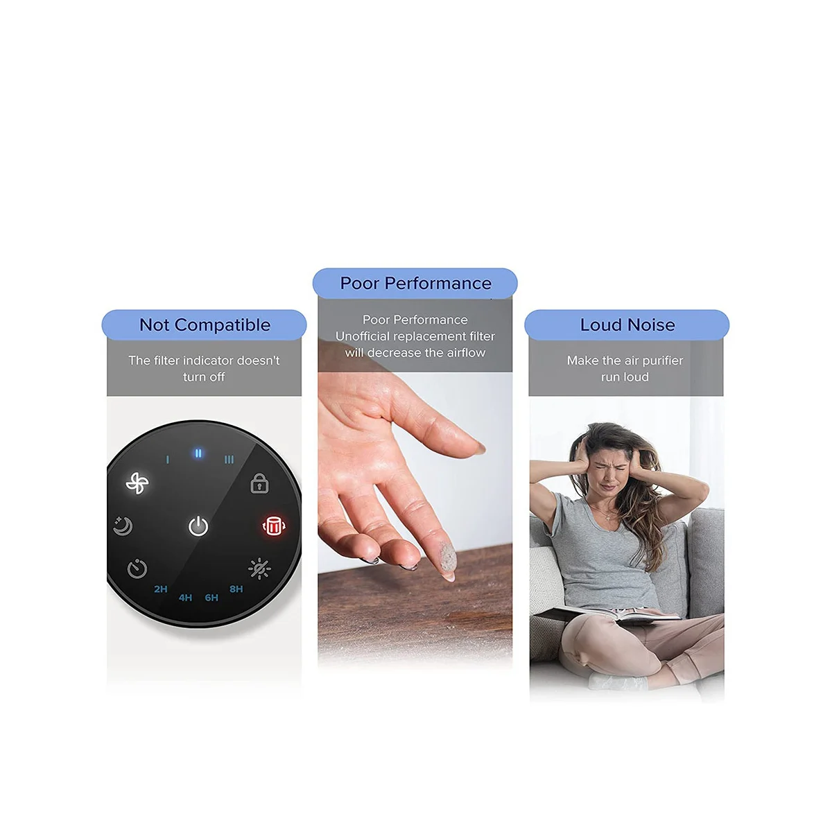 فلتر بديل لتنقية الهواء ، Core 300 ، True HEPA ، Core300-RF ، أبيض ، 3 في 1