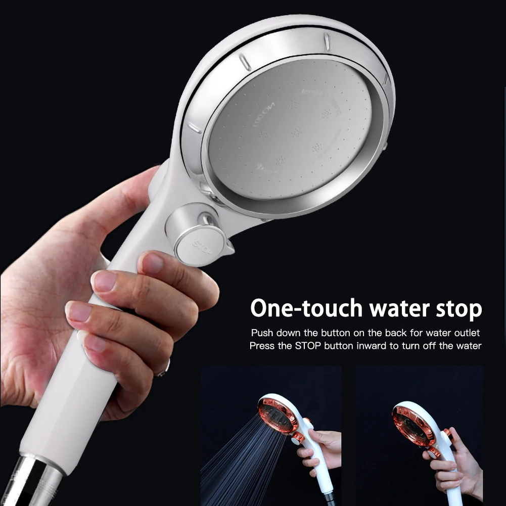 Pressurized Shower Head High Pressure Water Saving Shower Head  With Switch Adjustable Shower Japanese Style Bathroom Accessory