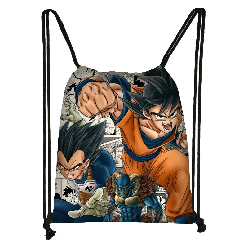 Zaino Dragon Ball Z Son Goku Anime Borsa portatile con coulisse Borsa con coulisse Tasca Borsa vari Zaino da viaggio per la scuola