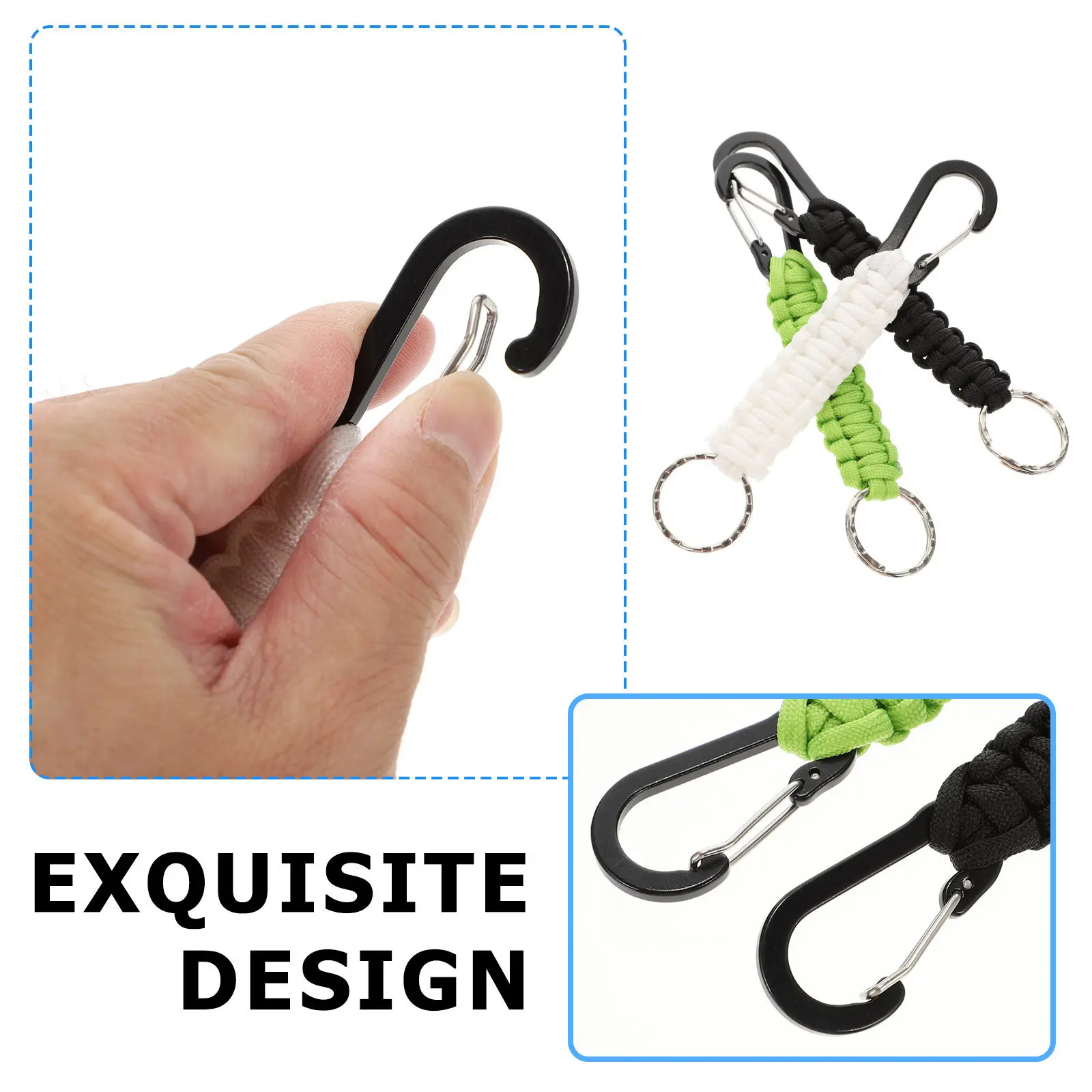 3Pcs Multipurpose Key Chains Disassemblable 4Mm 5M Paracord Rope for Emergency Shelter Traps Splints Tool Handles Hiking