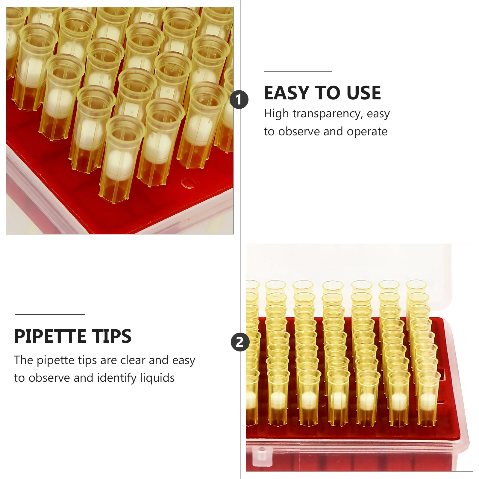 

96Pcs Filter Pipette Tips High Transparency Ergonomic Design for Laboratory Analysis 200ul Disposable Scientific Accessories