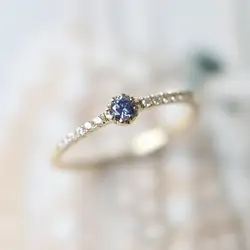 New original purple tanzanite opening adjustable ring small and exquisite bohemian charm women's silver jewelry