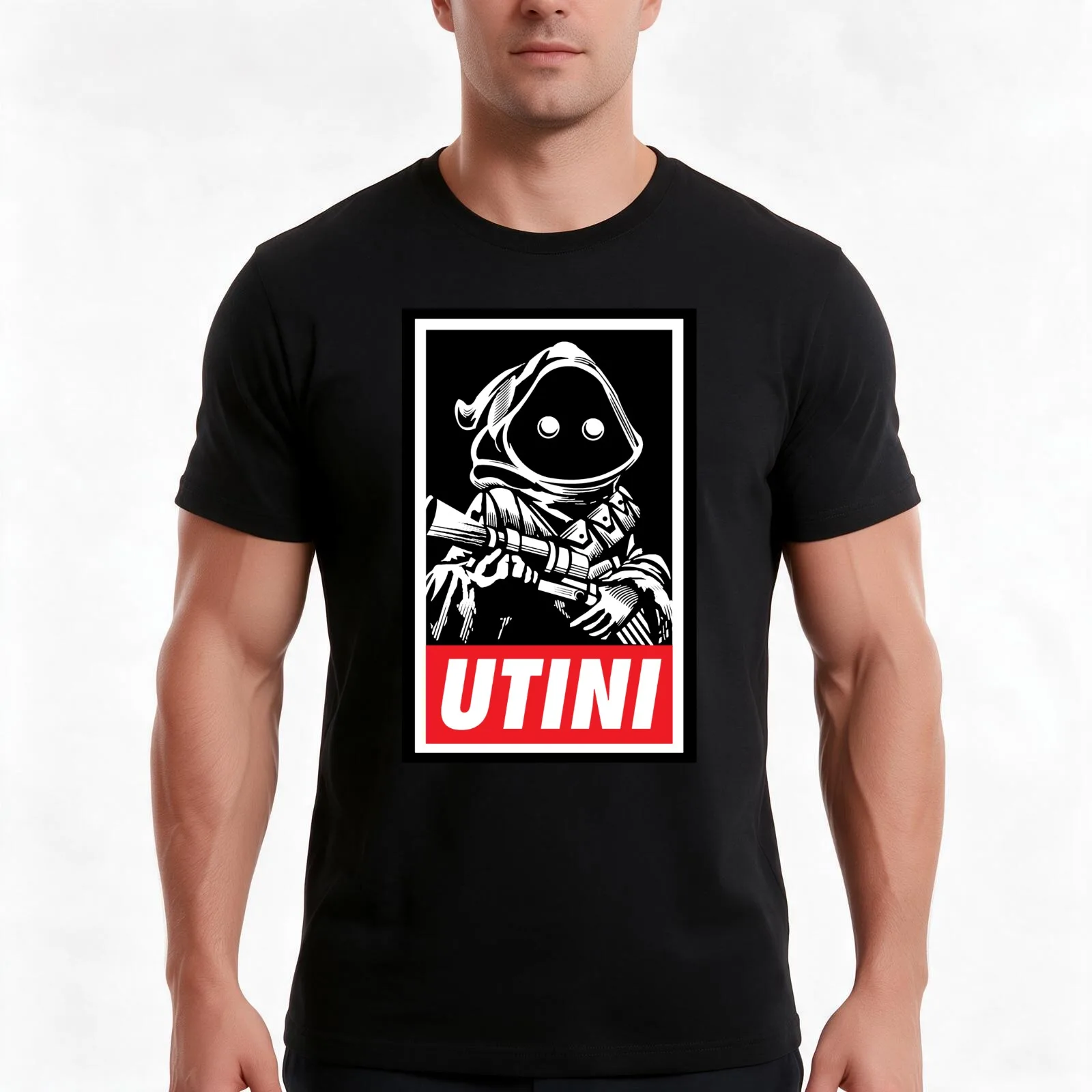 UTINI JAWA T-Shirt, Summer Casual Cotton Tee, Oversized Streetwear Tops, Vintage Graphic Print, Loose Fit Short Sleeve