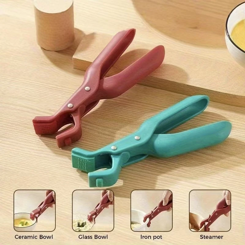 2/1Pcs Anti-Scald Clips Hot Dish Plate Gripper Kitchen Non-slip Bowls Clamp Holder for Frying Pans Air Fryer Steamers Oven