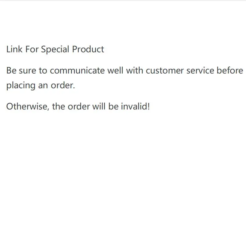 B Link for Special Product, Be Sure To Communicate Well with Customer Service Before Order. Otherwise, Order Will Be Invalid!