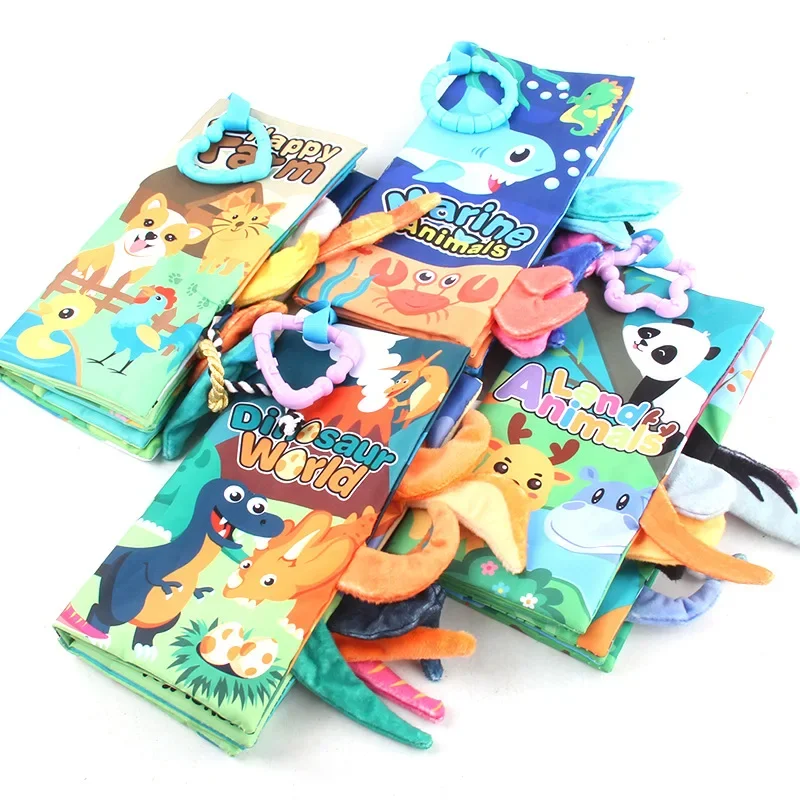 Apprendimento dei giocattoli cognitivi Tocco sensoriale per bambini e sensazione morbida Libro occupato con code di animali Divertenti regali giocattolo per l'educazione precoce dei bambini